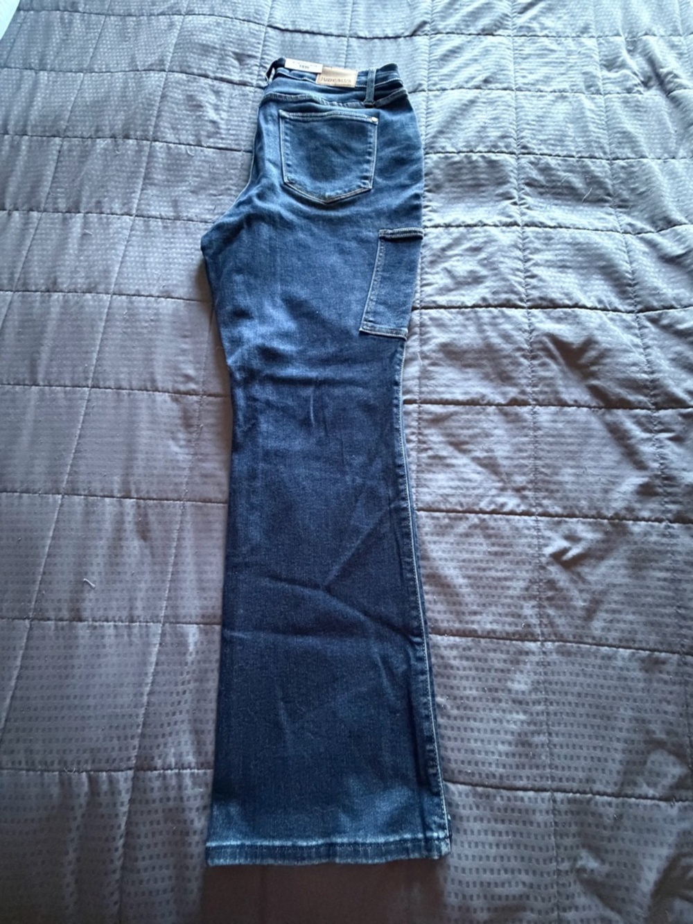 NWT Judy Blue Women’s Dark Wash Bootcut Cargo Jeans Size 16W - Picture 3 of 9